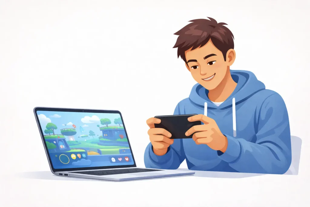 Happy Roblox player using delta executor successfully on mobile and PC